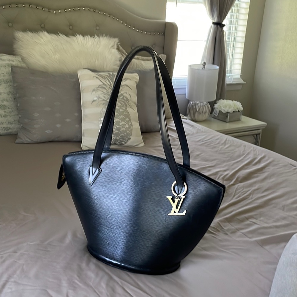 LOUIS VUITTON SAINT JACQUES HAND TOTE BAG VI1904 PURSE BLACK EPI AS0976 W/ BAG